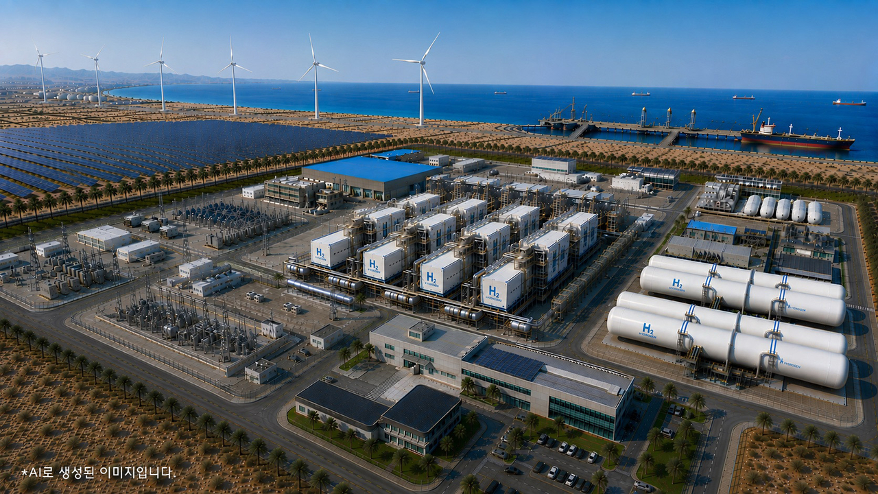 An image of a water electrolysis plant generated by artificial intelligence (Hyundai Engineering & Construction)