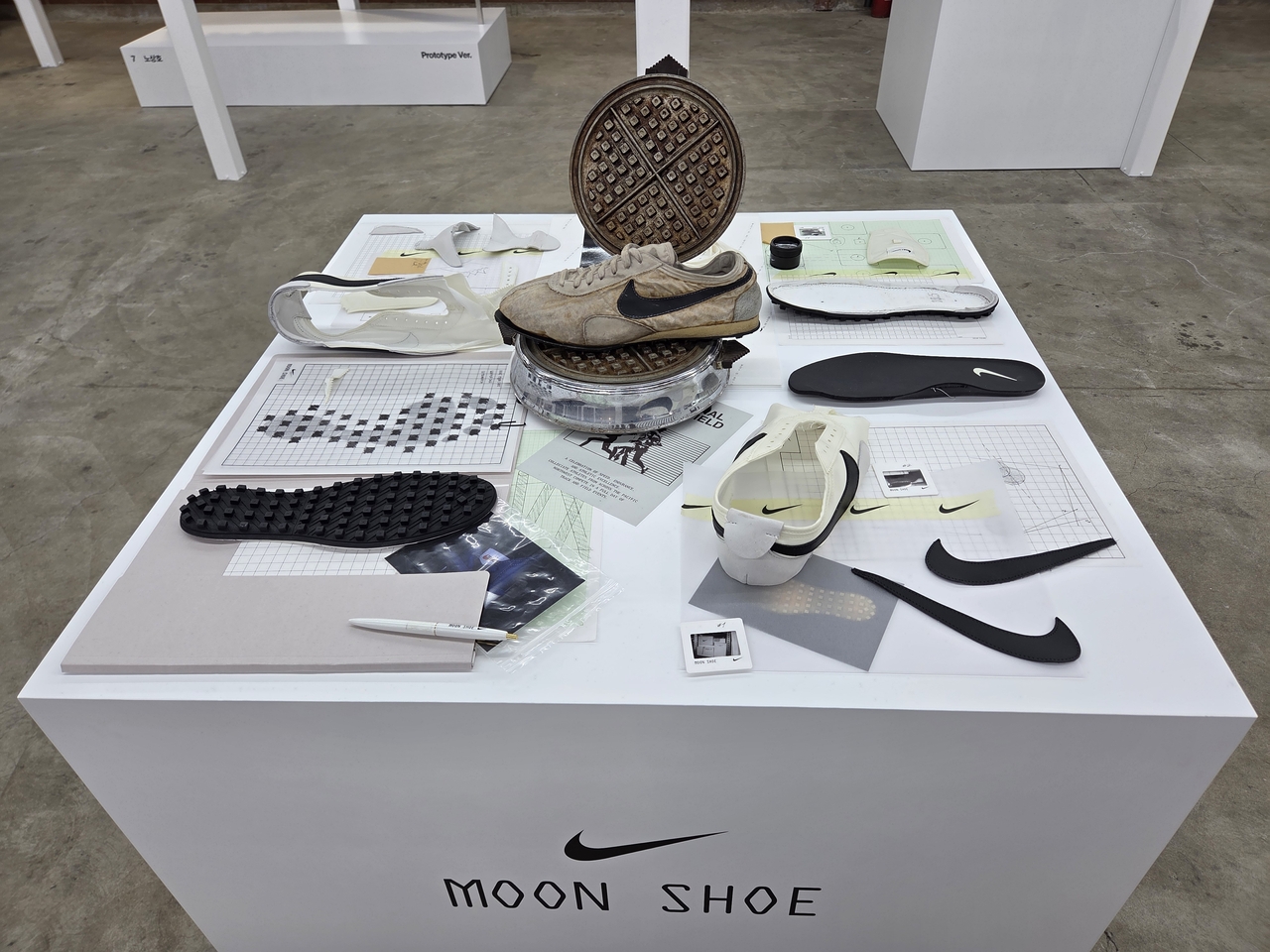 Exhibits on display at Nike's "Version 0: Prototype" exhibition at Seoul National University's No. 1 Power Plant in Gwanak-gu, Seoul, on Friday.
