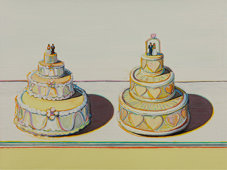 Two Wedding Cakes" (2015) by Wayne Thiebaud (Wayne Thiebaud Foundation, ARS, New York and SACK, Seoul/Hyundai Card)