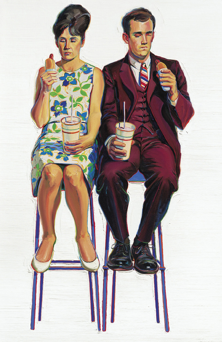 "Eating Figures (Quick Snack)" (1963) by Wayne Thiebaud (Wayne Thiebaud Foundation, ARS, New York and SACK, Seoul/Hyundai Card)