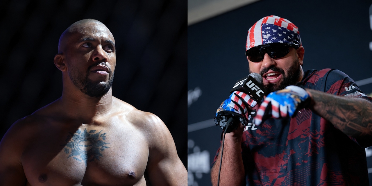 Ciryl Gane (left), elevated to undisputed UFC heavyweight champion, will defend his title against Josh Howlett. [Getty Images]