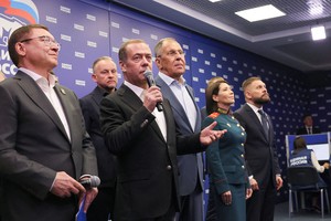 Russia's ruling pro-Putin party on track to win wartime election after drones strike Moscow