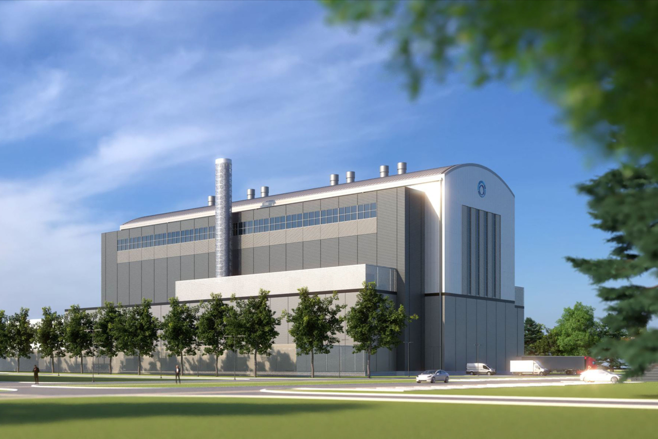 Rendering of Kairos Power's small modular reactor plant (Samsung C&T)