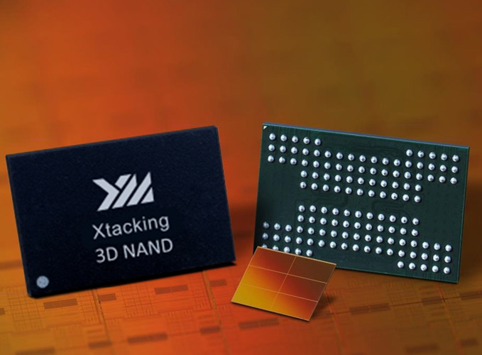 NAND flash chips mass-produced by Chinese manufacturer YMTC using its proprietary Xtacking technology. [YMTC website]