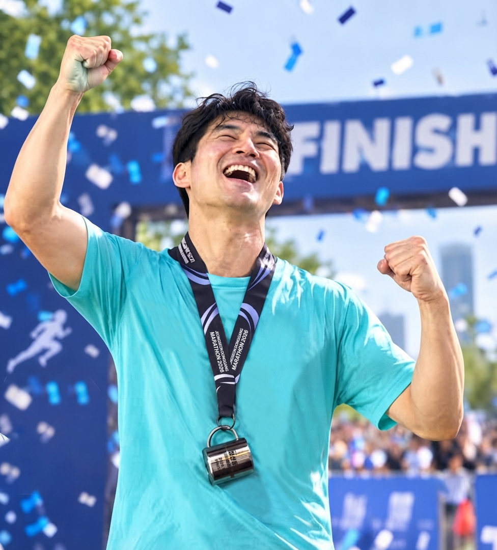 A mug cup finisher's medal