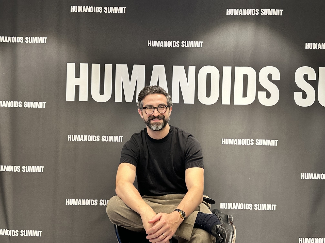 Michael Perry, head of commercial strategy at Persona AI, poses for a photo in an interview with The Korea Herald at COEX in Gangnam, Seoul, on Tuesday. (Byun Hye-jin/The Korea Herald)
