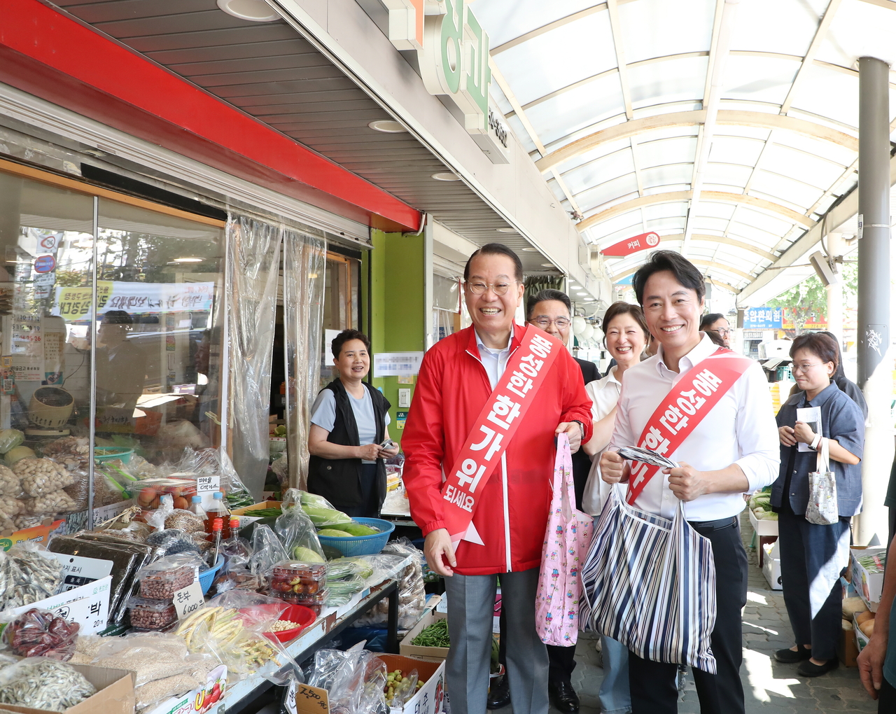 Shopping at a traditional market