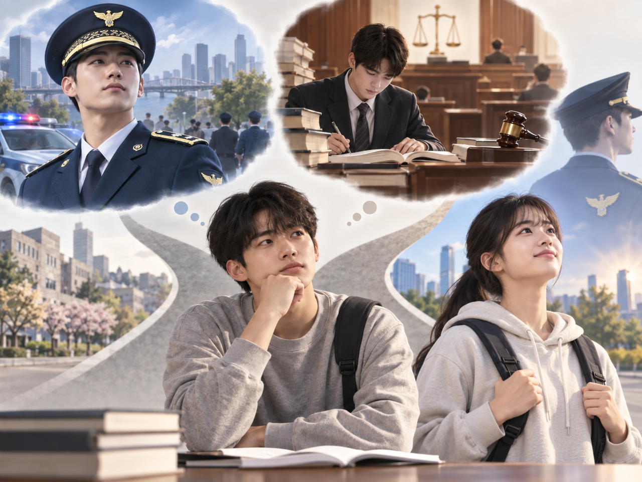 A total of 4,582 students applied for 50 spots in the National Police University's 2027 freshman class. The photo depicts a student weighing whether to apply. [Generated with ChatGPT]