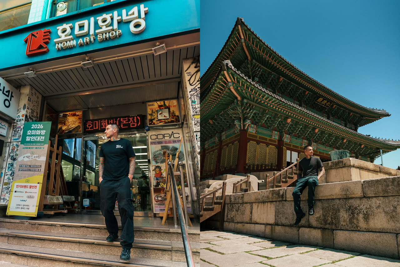 Rodriguez explores Seoul's mix of old and new. (@devonrodriguezart, Instagram)