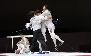 S. Korea wins 4th consecutive gold in men's sabre team fencing at Asian Games