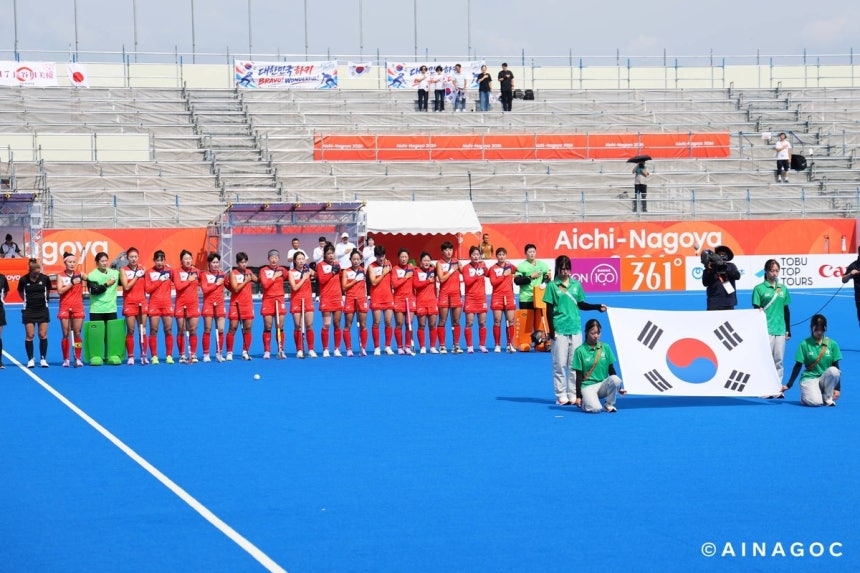 2026 아시안게임 4강에 진출한 한국 여자하키대표팀 [2026 아이치·나고야 아시안게임 조직위원회 제공]