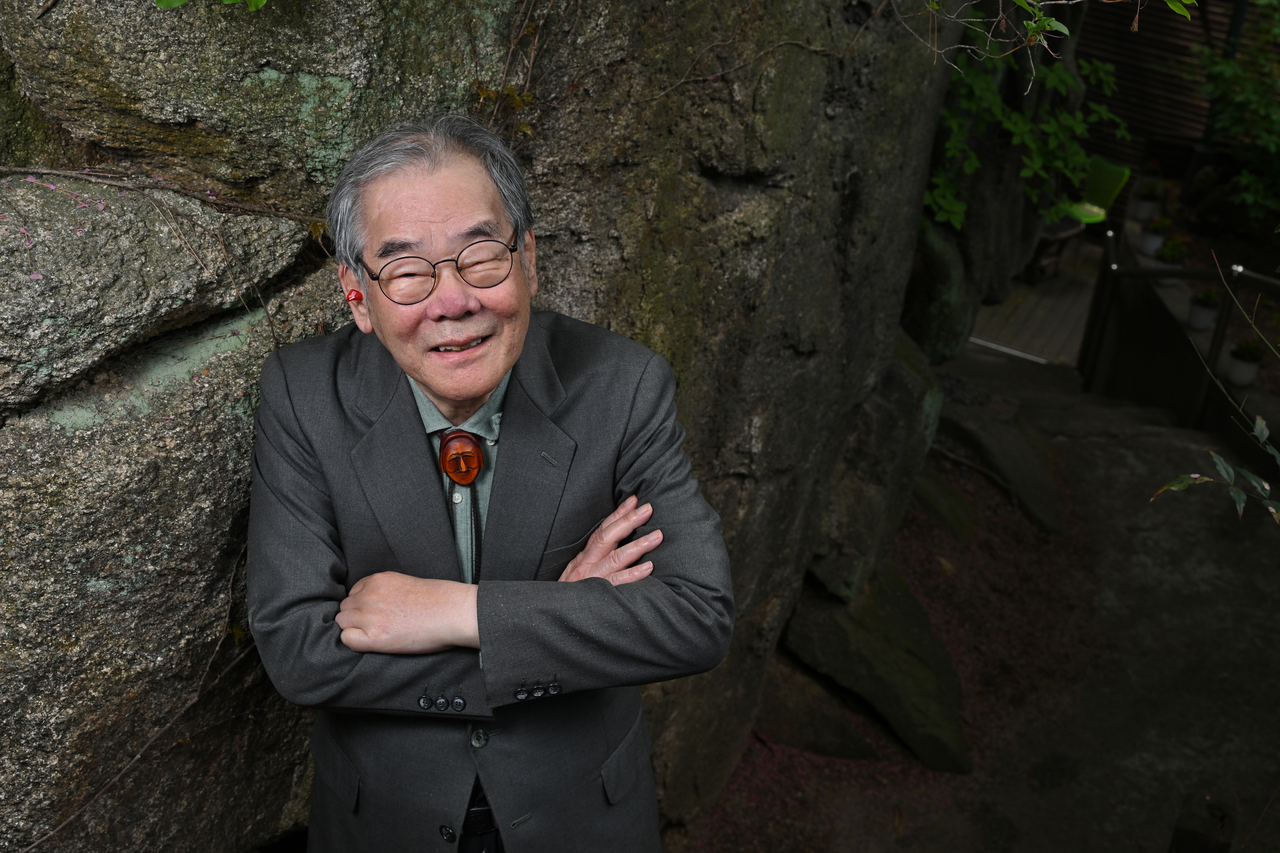 Rhee Kun-hoo poses for photos during an interview with The Korea Herald in Seoul in April 2024. (Im Se-jun/The Korea Herald)