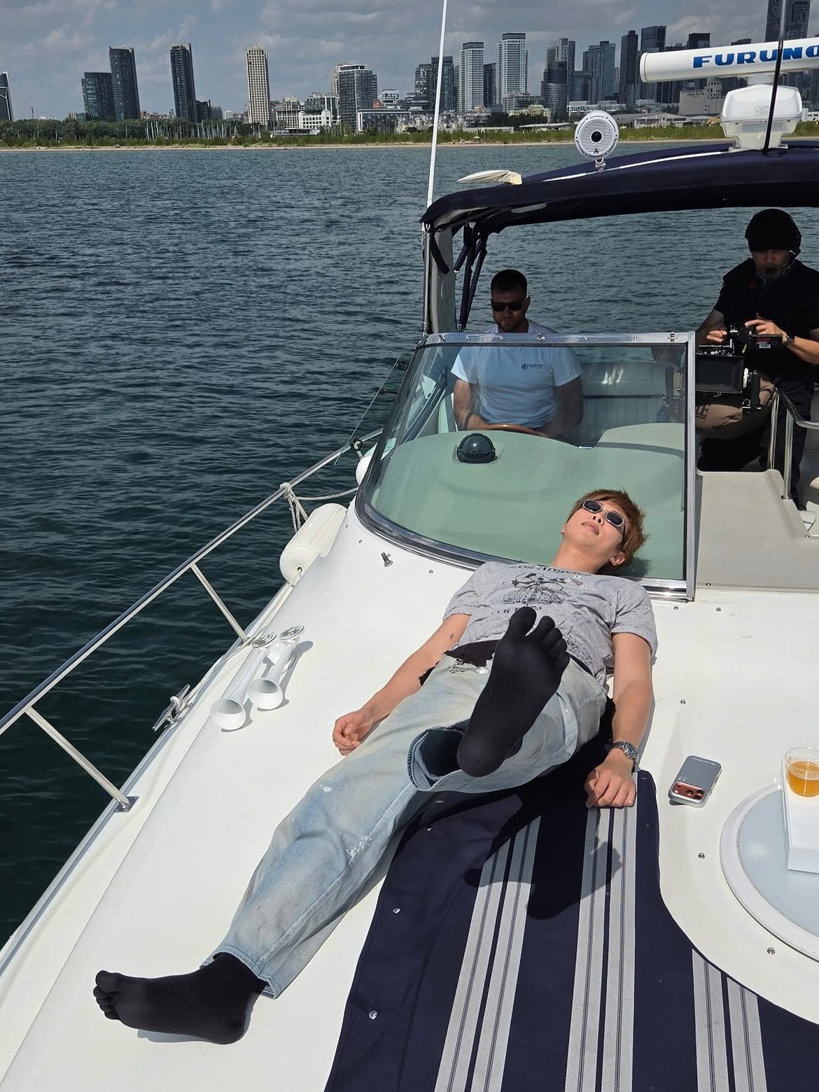 BTS' RM posted a photo of himself wearing toe socks on Instagram, Aug. 22. (@rkive, Instagram)