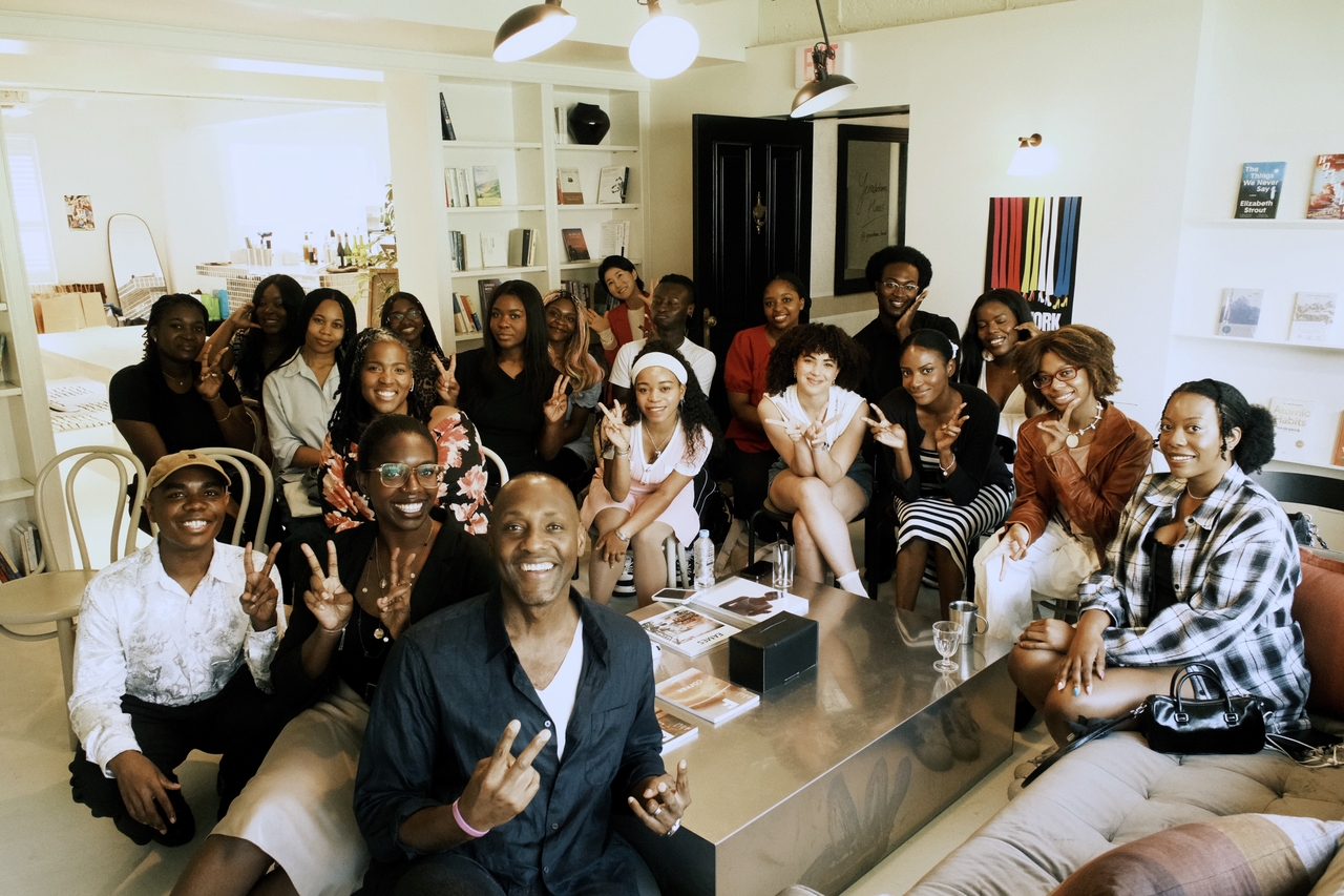 Participants pose for photos during the first meeting of the group Black Seoul Creatives at a cafe in Mapo-gu on Sept. 20. (Black Seoul Creatives)