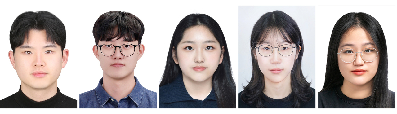 한국회계학회 발행 학술지 ‘회계저널’에 논문을 게재한 영남대 학부 학생들 모습. 김영진(왼쪽부터), 김유신, 박소영, 박선영, 신은서 학생.[영남대제공]