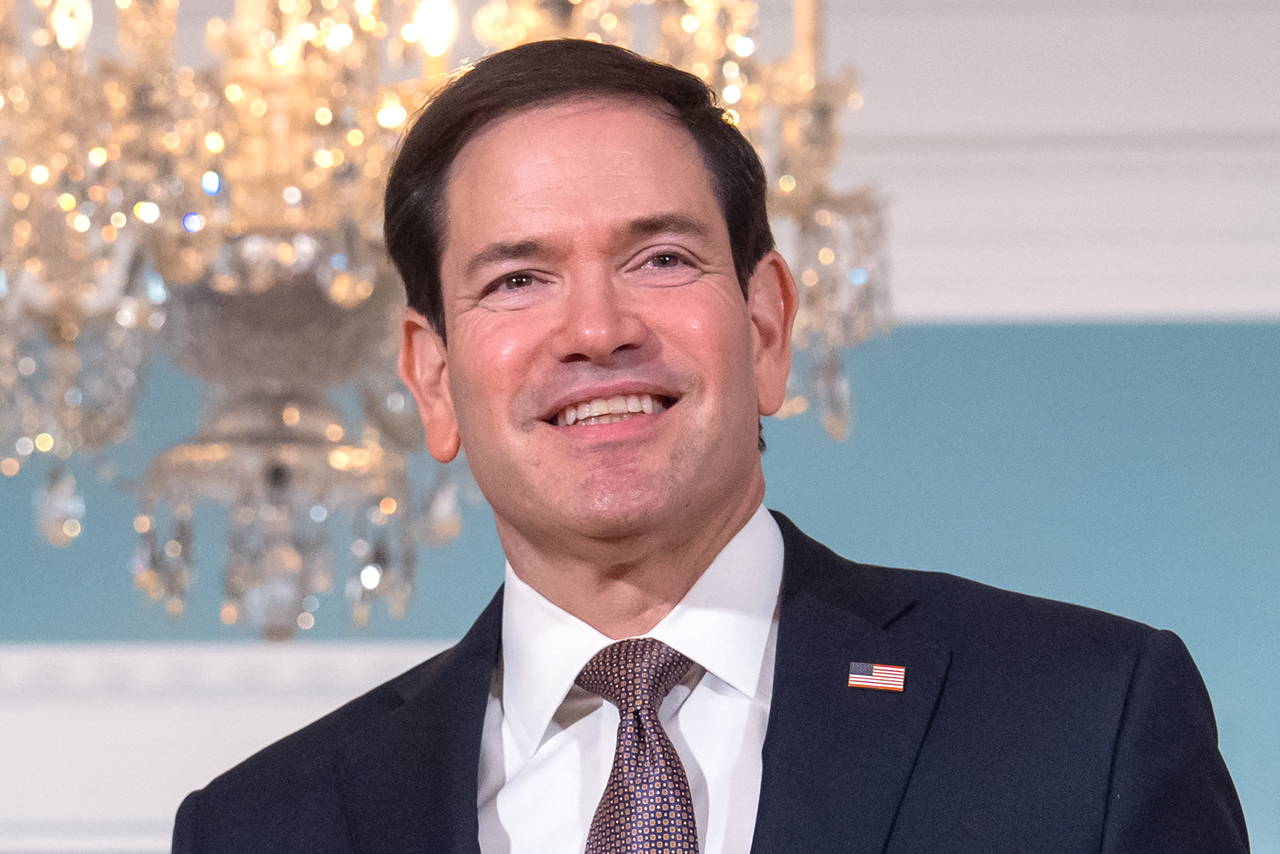 This photo, released by the Associated Press, shows US Secretary of State Marco Rubio standing with Lebanon's Prime Minister Nawaf Salam at the State Department in Washington on Sept. 28, 2026. (Yonhap)