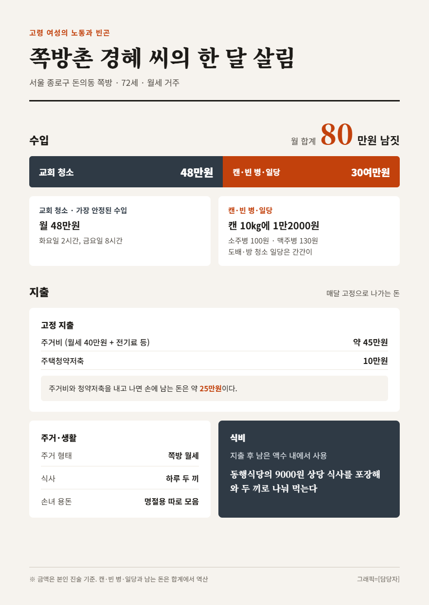 A breakdown of Na Jeong-hye's monthly income and expenses, compiled from interviews. (Created with AI)