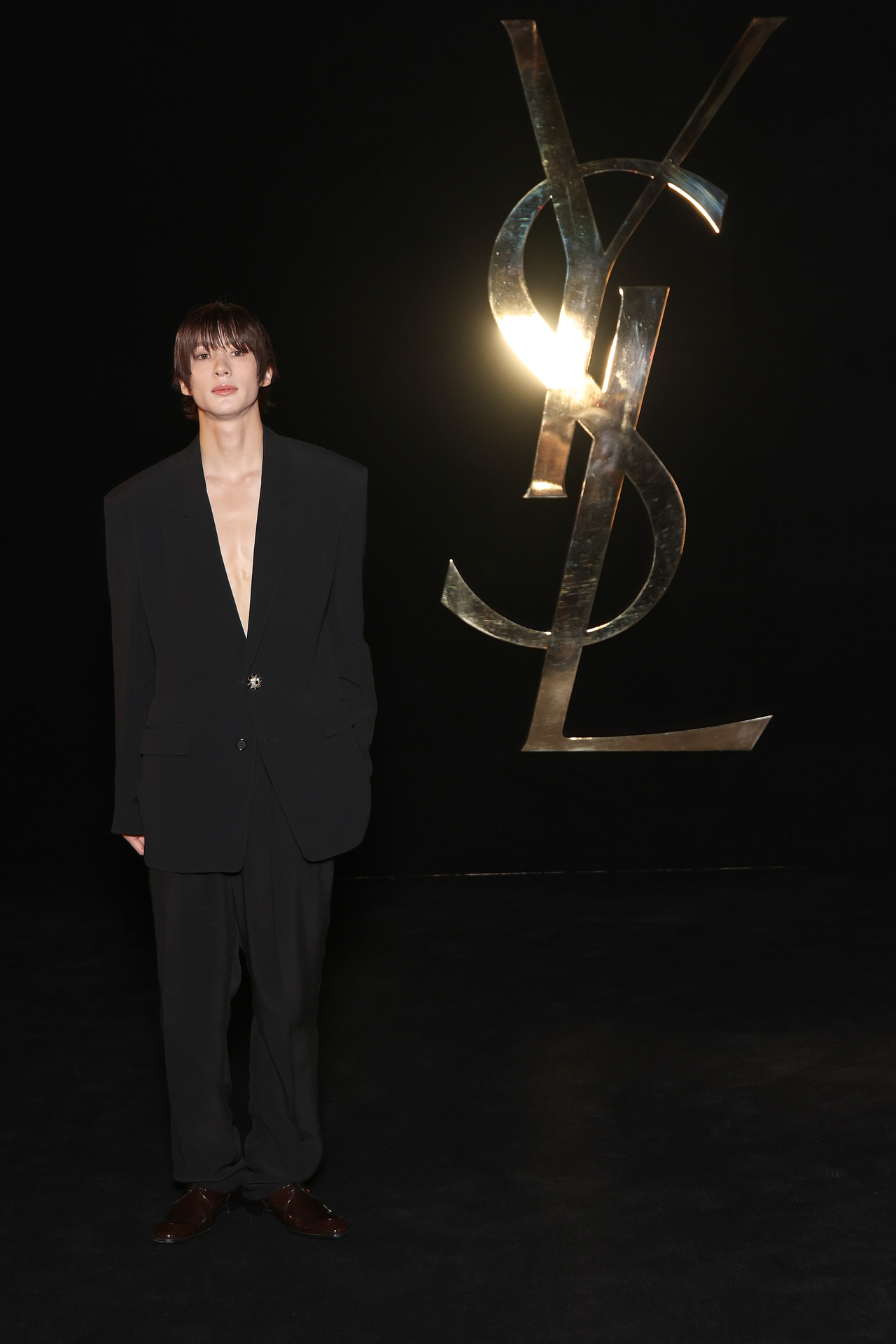 Riize’s Anton attends the Saint Laurent Womenswear Spring/Summer 2027 show as part of Paris Fashion Week in Paris on Tuesday. (Getty Images)