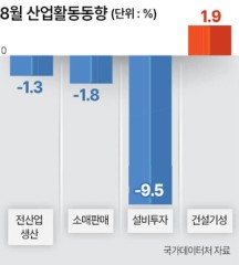자동차 부진에…8월 생산·소비·투자 ‘트리플 감소’