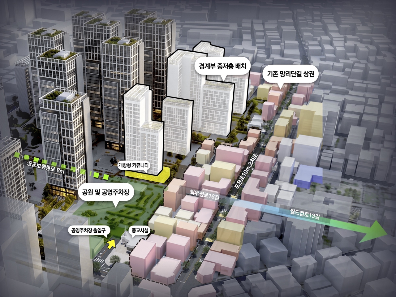 마포구 망원동 416-53 일대 신속통합기획 가로 경관계획. [서울시 제공]
