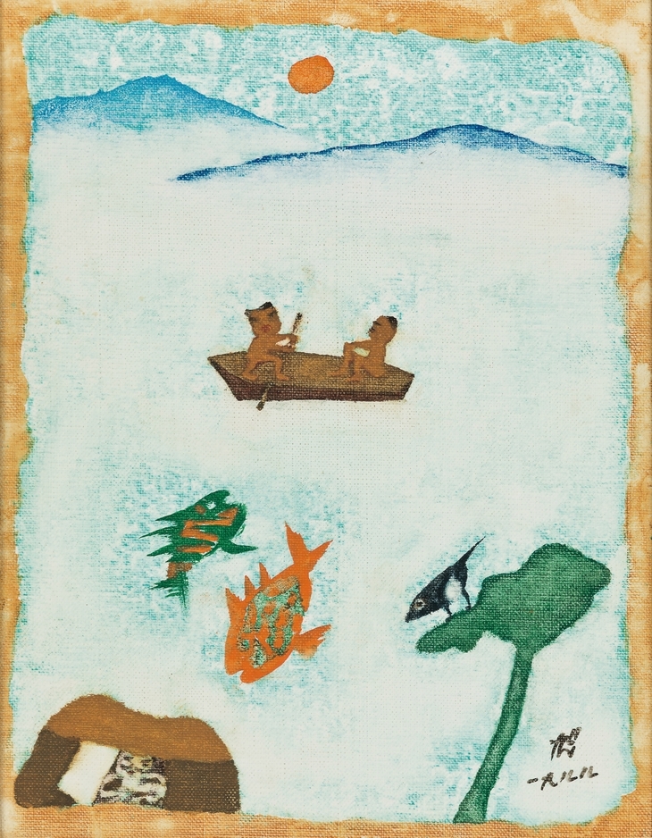 Chang Ucchin, "The River Scene," 1988, collection of RM (Chang Ucchin Foundation/Seoul Auction)