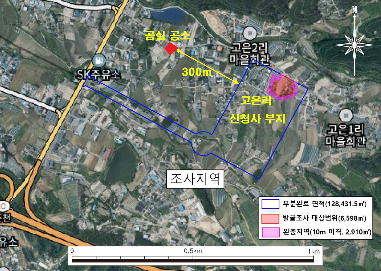 춘천 거두리성당 곰실공소와 고은리 강원도청 신청사 부지 위치[중도본부 제공]