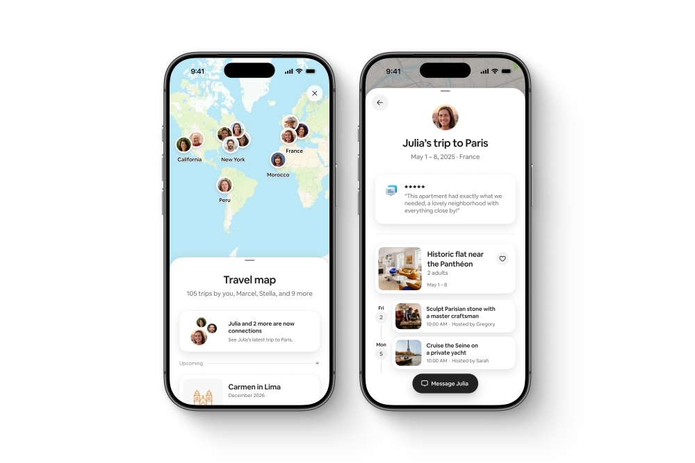 Airbnb's friend travel recommendation feature