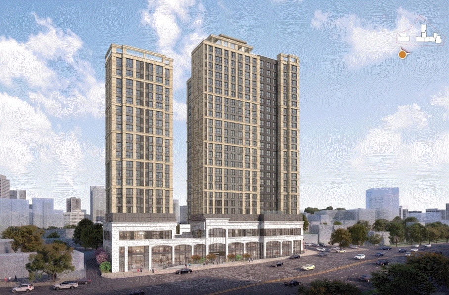A rendering of the planned mixed-use complex in Bukahyeon-dong, Seodaemun-gu