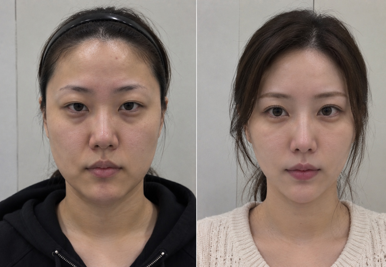 A before-and-after cosmetic surgery illustration [Generated with ChatGPT AI]