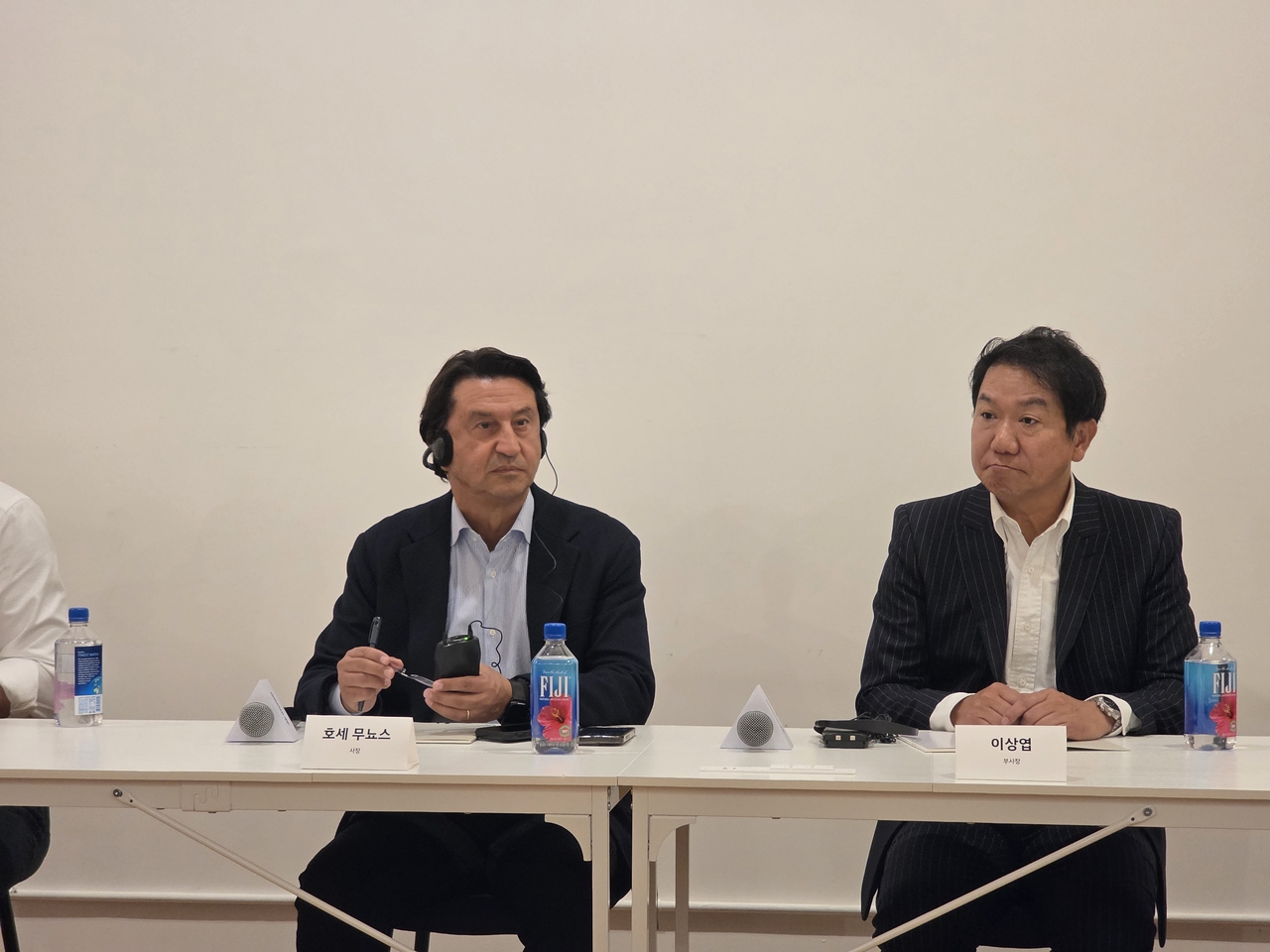 Hyundai Motor President and CEO Jose Munoz answers questions from reporters at a media briefing held Thursday (local time) in Long Island City, New York, following the world premiere of the all-new Tucson.