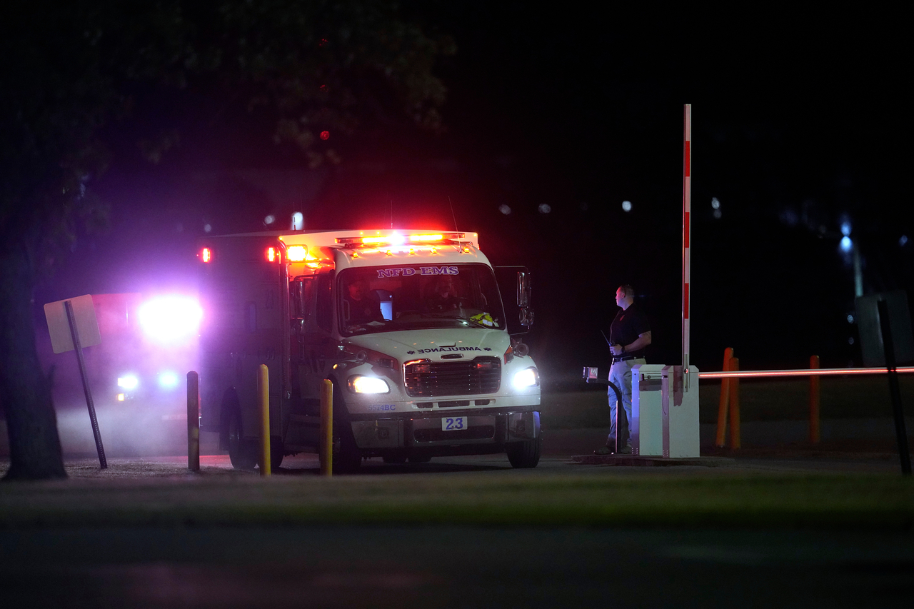 An ambulance arrives at the prison after the failed execution. [AP]