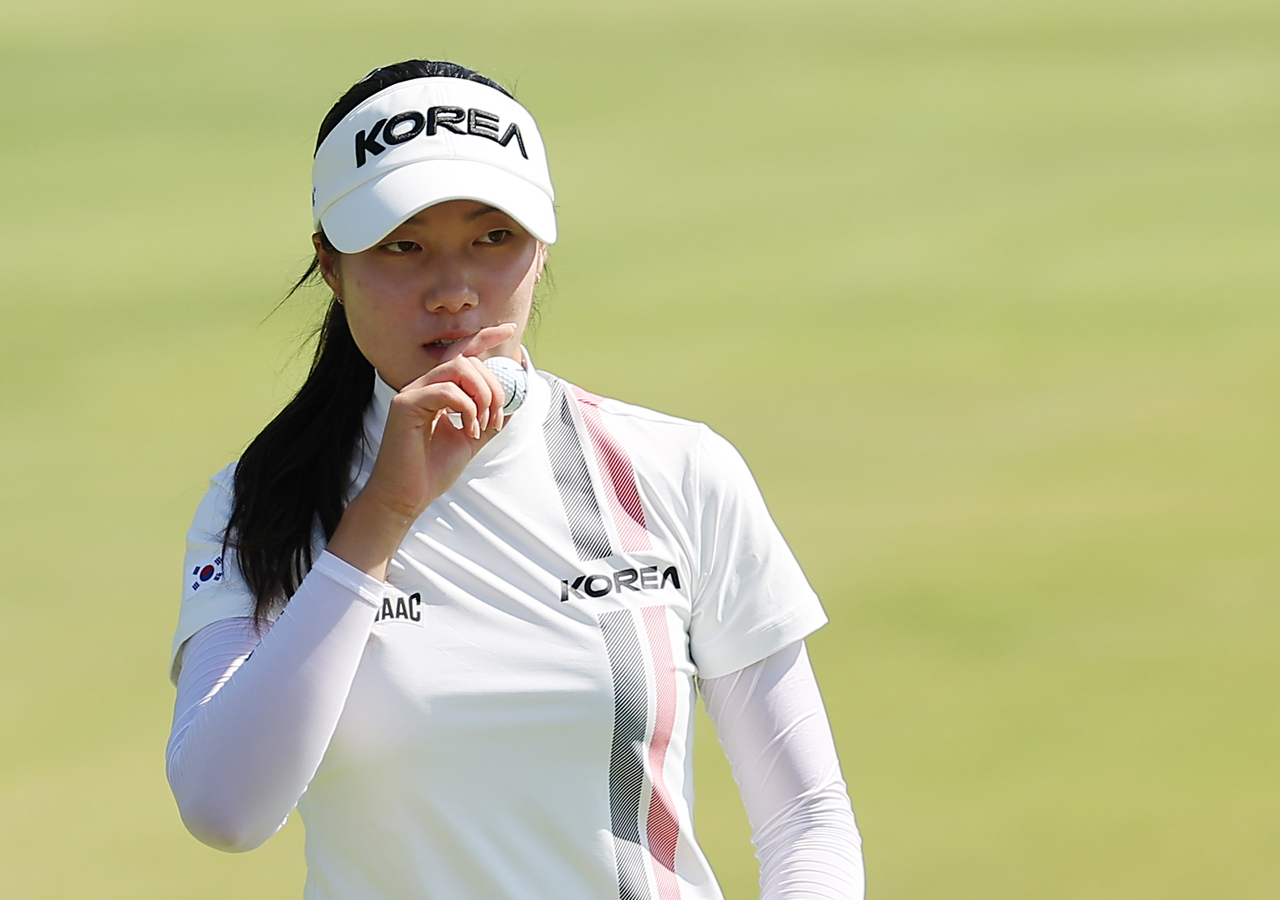 South Korea’s Yang Yun-seo completes the final round of the women’s golf competition at the 2026 Aichi-Nagoya Asian Games at the East Course of Kasugai Country Club in Aichi Prefecture, Japan, on Saturday (Yonhap)