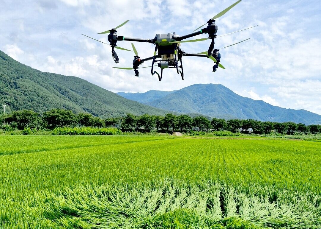 Support for disaster prevention and recovery in the agricultural sector — a key pillar of food security — is being strengthened. The photo shows drone farming operations in Gangwon Province, including in Jeongseon, Hongcheon and Goseong.