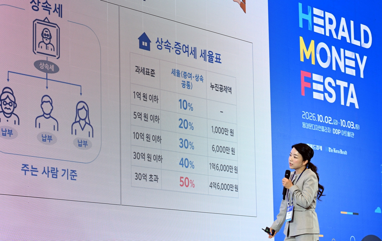 김혜리 세무법인 HKL 대표가 3일 오후 서울 중구 동대문디자인플라자에서 열린 헤럴드 머니페스타 2026에서 ‘2027 자산가들의 선택, 대전환 시대 주의 포트폴리오 재설계’를 주제로 강연을 하고 있다. 이상섭 기자