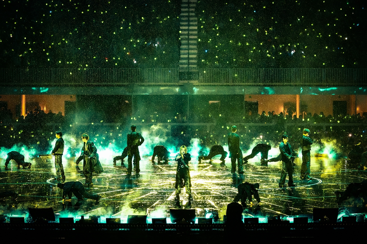 BTS performs during its "Arirang" tour at Rogers Stadium in Toronto, which took place on Aug. 22 and 23. (Big Hit Music)
