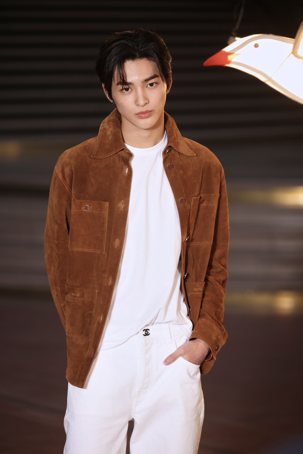 Keonho of Cortis poses upon arrival at the Chanel womenswear spring-summer 2027 collection presented in Paris, Monday. (AP)