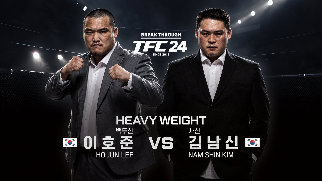 Poster for the TFC 24 heavyweight bout between Lee Ho-jun and Kim Nam-sin