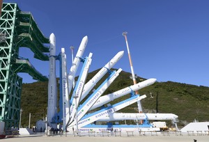 Nuri rocket on launchpad, ready for fifth launch