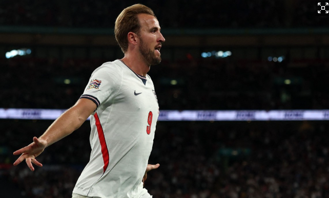 Harry Kane celebrates after scoring.    (AFP-Yonhap)