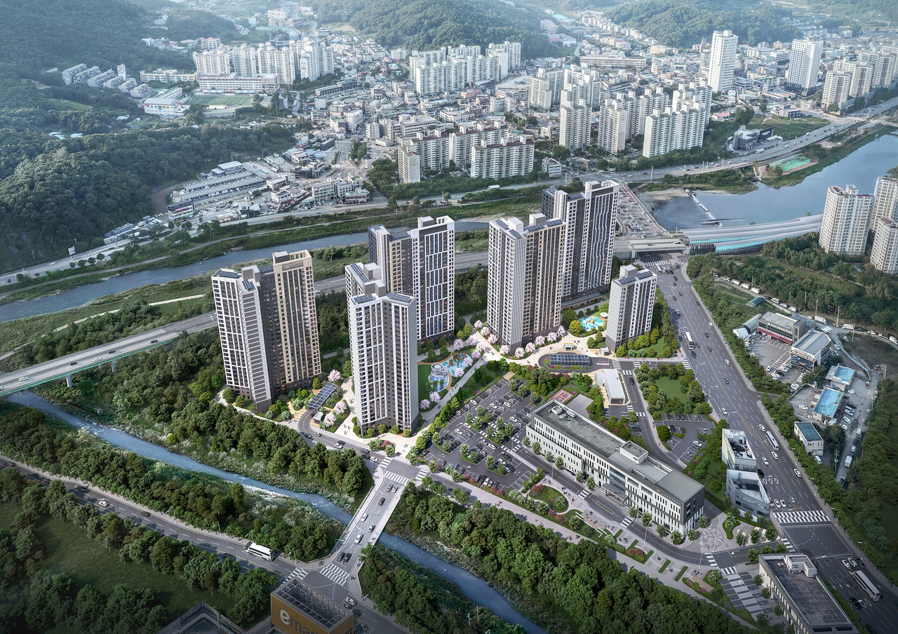 A rendering of the planned residential complex in Jinjeop, Namyangju. [Shin Dong-a Construction]