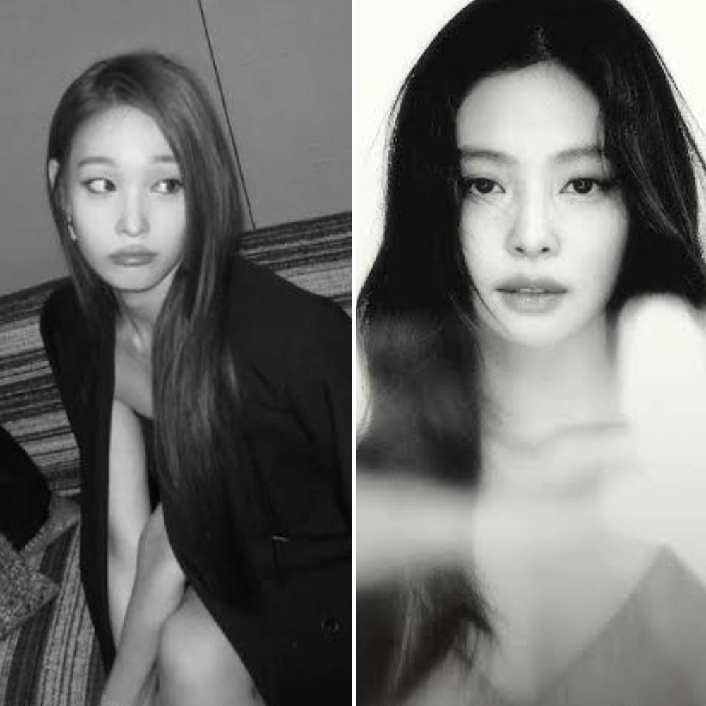 This combination of photos shows Annie of Allday Project (left) and Blackpink's Jennie (Annie'symoon on Instagram, Lotte Department Store)