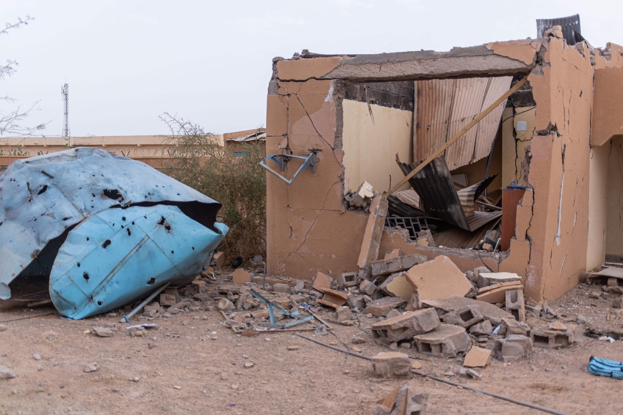 A general view of a damaged school near the Kidal regional headquarters in Kidal, Mali, May 9. (AFP-Yonhap)