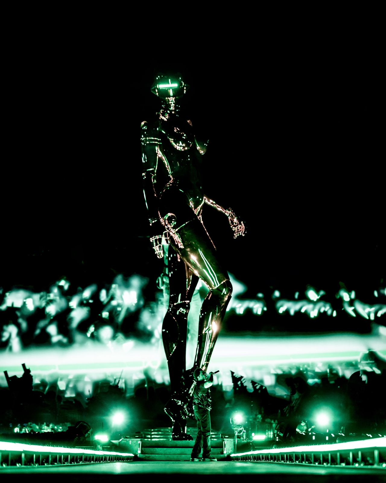 The Weeknd performs during his “After Hours Til Dawn” tour at Goyang Stadium in Goyang, Gyeonggi Province, Wednesday. (Sebastien Nagy)