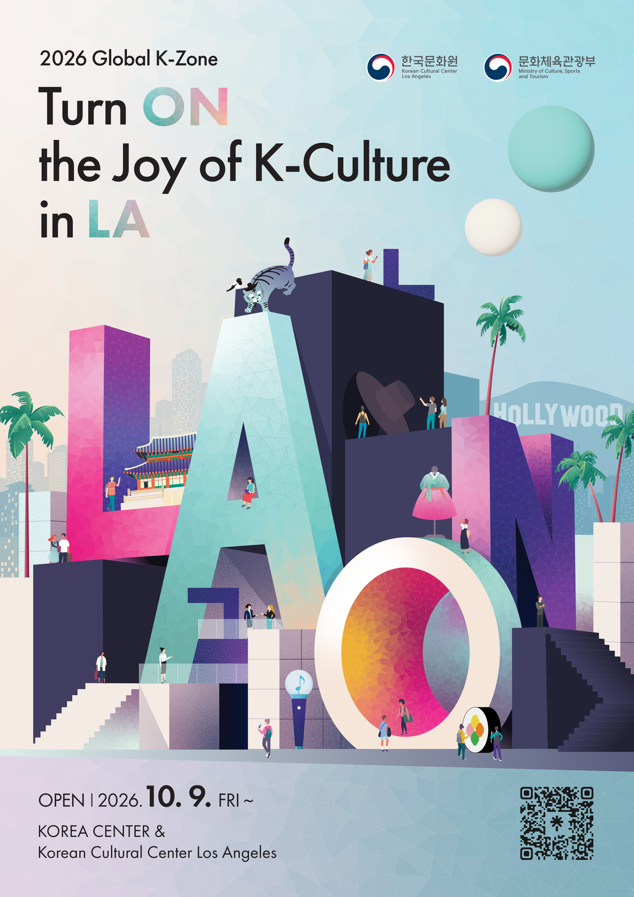 A poster for the opening of the "LA:ON" zone at the Korean Cultural Center Los Angeles [Lotte Department Store]