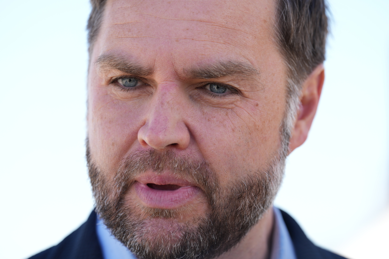 US Vice President JD Vance speaks to reporters before boarding Air Force Two at Joint Base Andrews in Maryland on Monday (local time). [Getty Images]