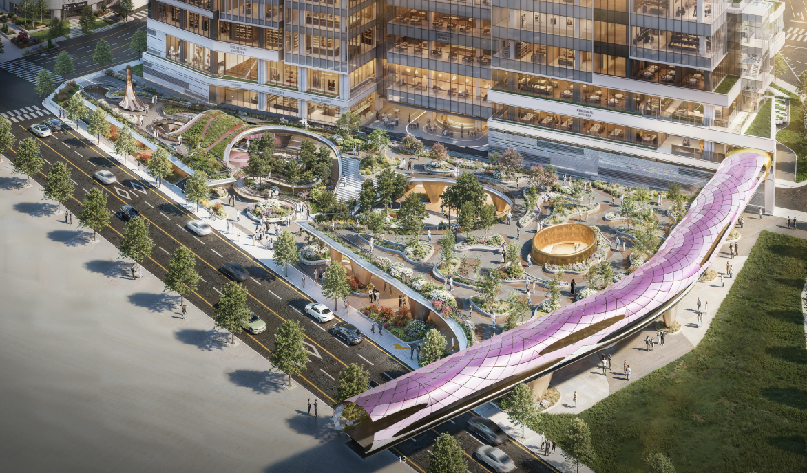 Rendering of a pubic park planned for redevelopment of Yongsan Electronic Market in Yongsan, Seoul  (Seoul Metropolitan Government)