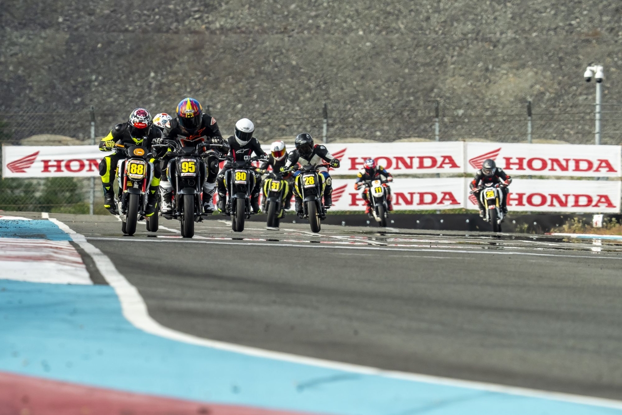 Riders compete in the Honda MSX Cup at the fourth round of the 2026 Honda One-Make Race at Belfore Moto Arena in Jeungpyeong, North Chungcheong Province, on Sunday. [Honda Korea]
