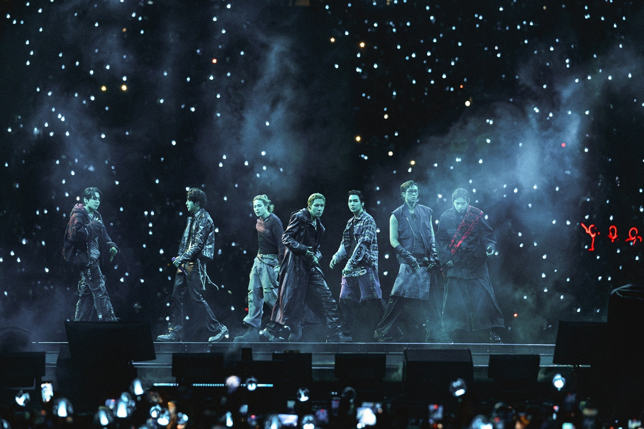 BTS performs during its "Arirang" tour at Estadio San Marcos in Lima, Peru, on Wednesday, Friday and Satrurday. (Big Hit Music)