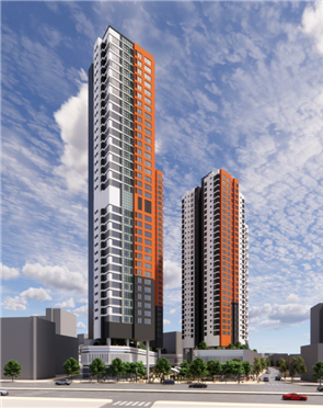 Artist's rendering of the planned development