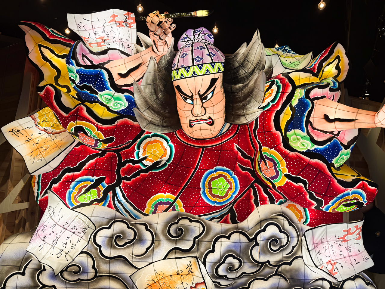 A nebuta float on display at the performance hall of Aomoriya by Hoshino Resorts [Kim Myung-sang]